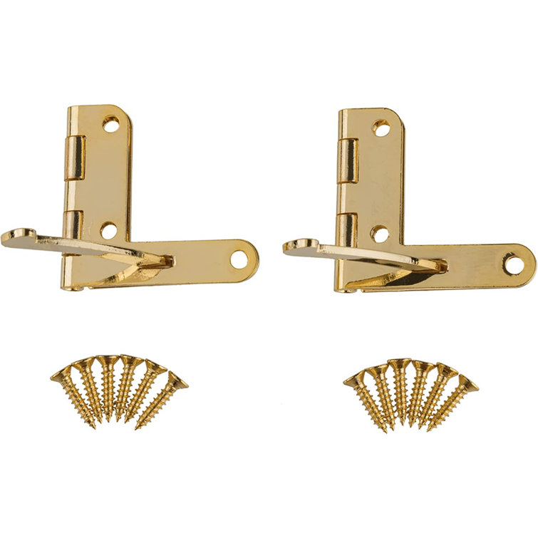UNIQANTIQ HARDWARE SUPPLY Small Solid Brass Gold Plated Quadrant Hinges